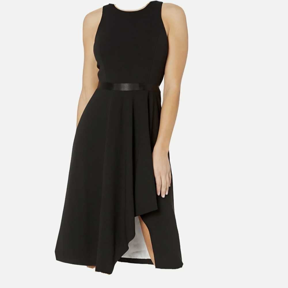 Calvin Klein Black Sleeveless Midi Fit-and-Flare Dress